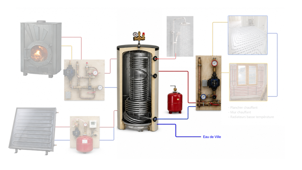 Base Système Solaire Combiné 150L