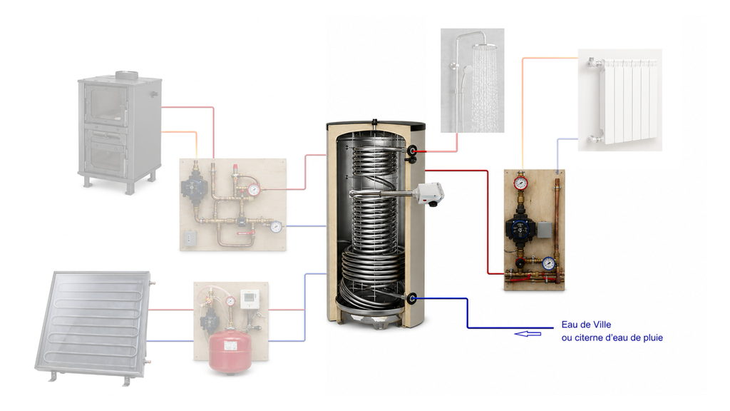 Base Système Solaire Combiné 300L