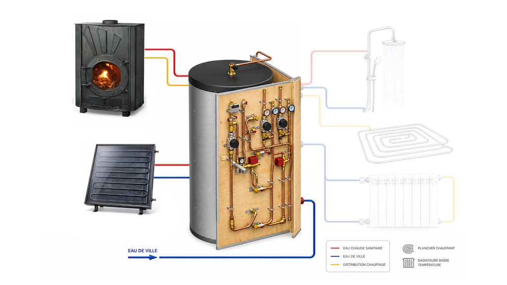Bloc Energie Home 800L - 12m2 + poêle Odyssey à fabriquer