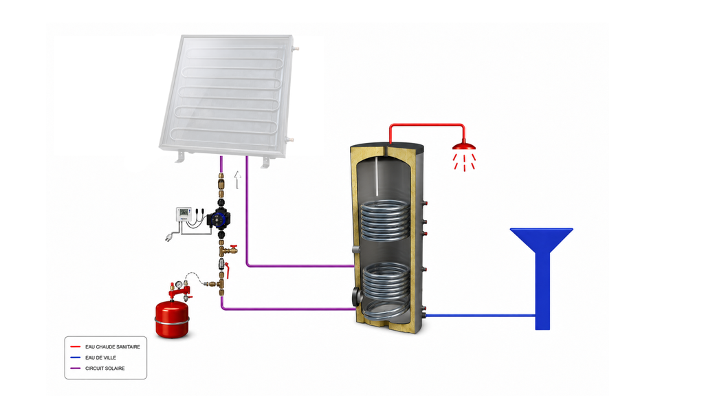 Base Pack Chauffe-eau solaire individuel 500L