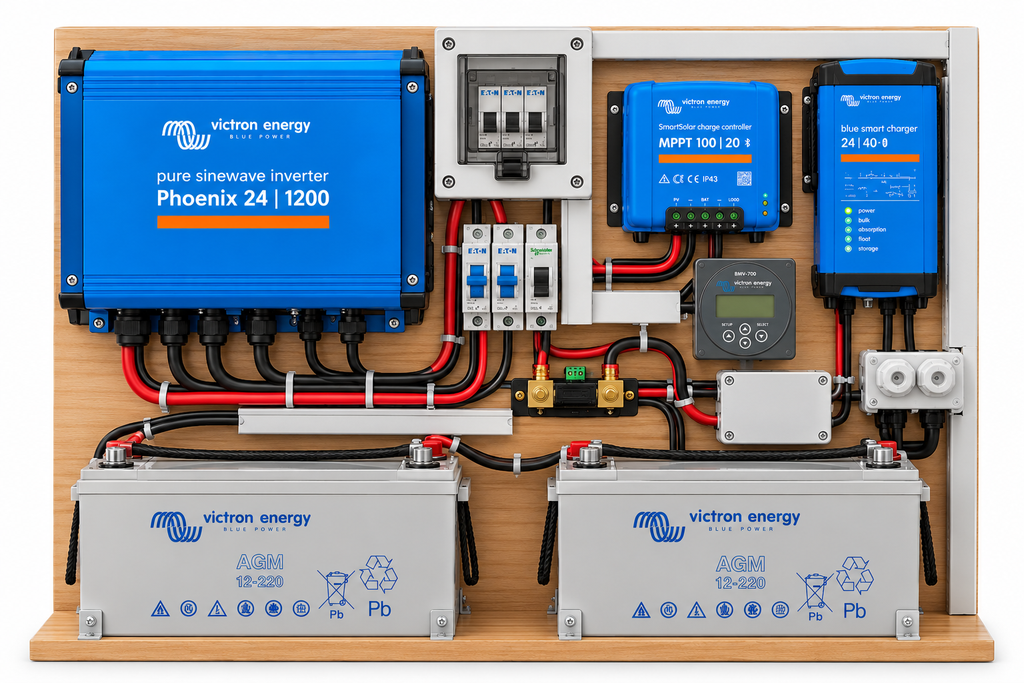 Kit sécurité électrique 1200VA 220Ah (sans recharge solaire)