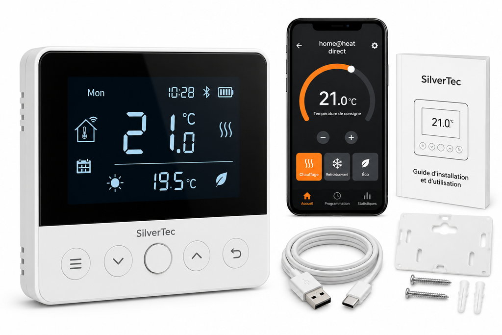 Thermostat d'ambiance numérique programmable Bluetooth