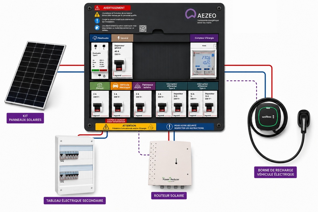 Coffret Photovoltaïque Intelligent – Découplage, Recharge VE et Optimisation du Surplus Solaire