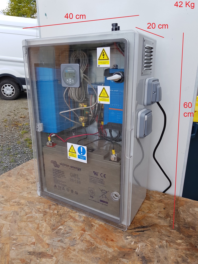 Kit Sécurité électrique 250VA 90AH coffret (Sans recharge solaires)