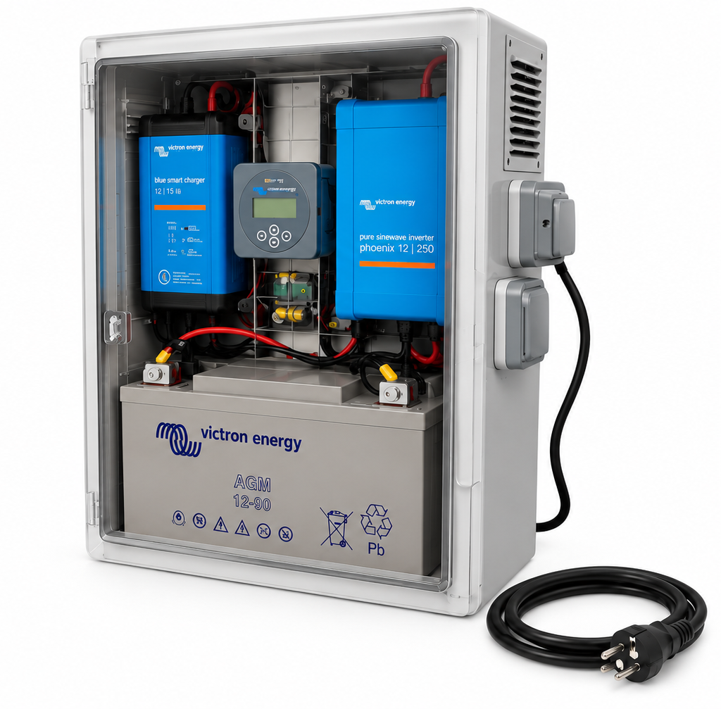 Kit coffret de sécurité électrique - 250VA / 90Ah (sans recharge solaire)