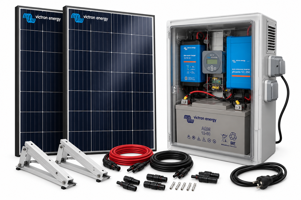 Kit coffret de sécurité électrique - 250VA / 90Ah (avec recharge solaire)