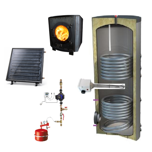 Chauffe-eau solaire 200-3m2 + poêle Julius à fabriquer