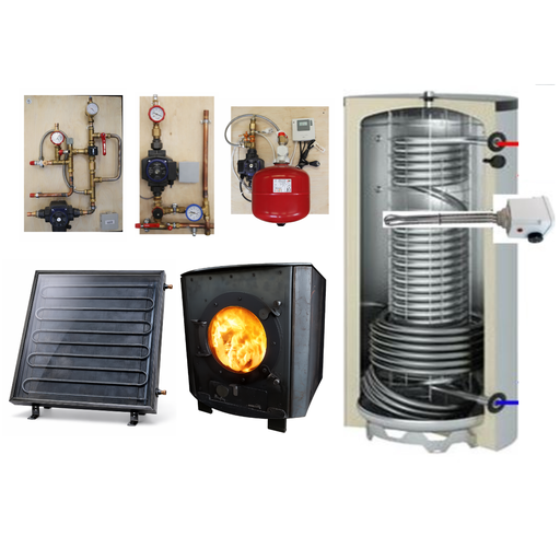 Système solaire combiné 150L - 2m2 + poêle Julius à fabriquer