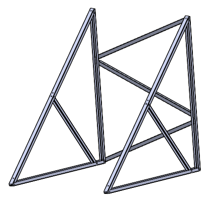 [SSTh1L2C-GA] Support de fixation thermique ou photovoltaïque Galva Double 2m² pour pose au sol